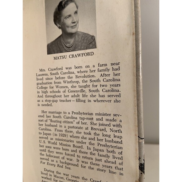 Signed FOR EVERY RED SEA BY MATSU CRAWFORD First Edition HB/DJ WWII JAPAN. - Picture 7 of 7